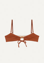 Bikini Top "Joran" in chestnut brown pique