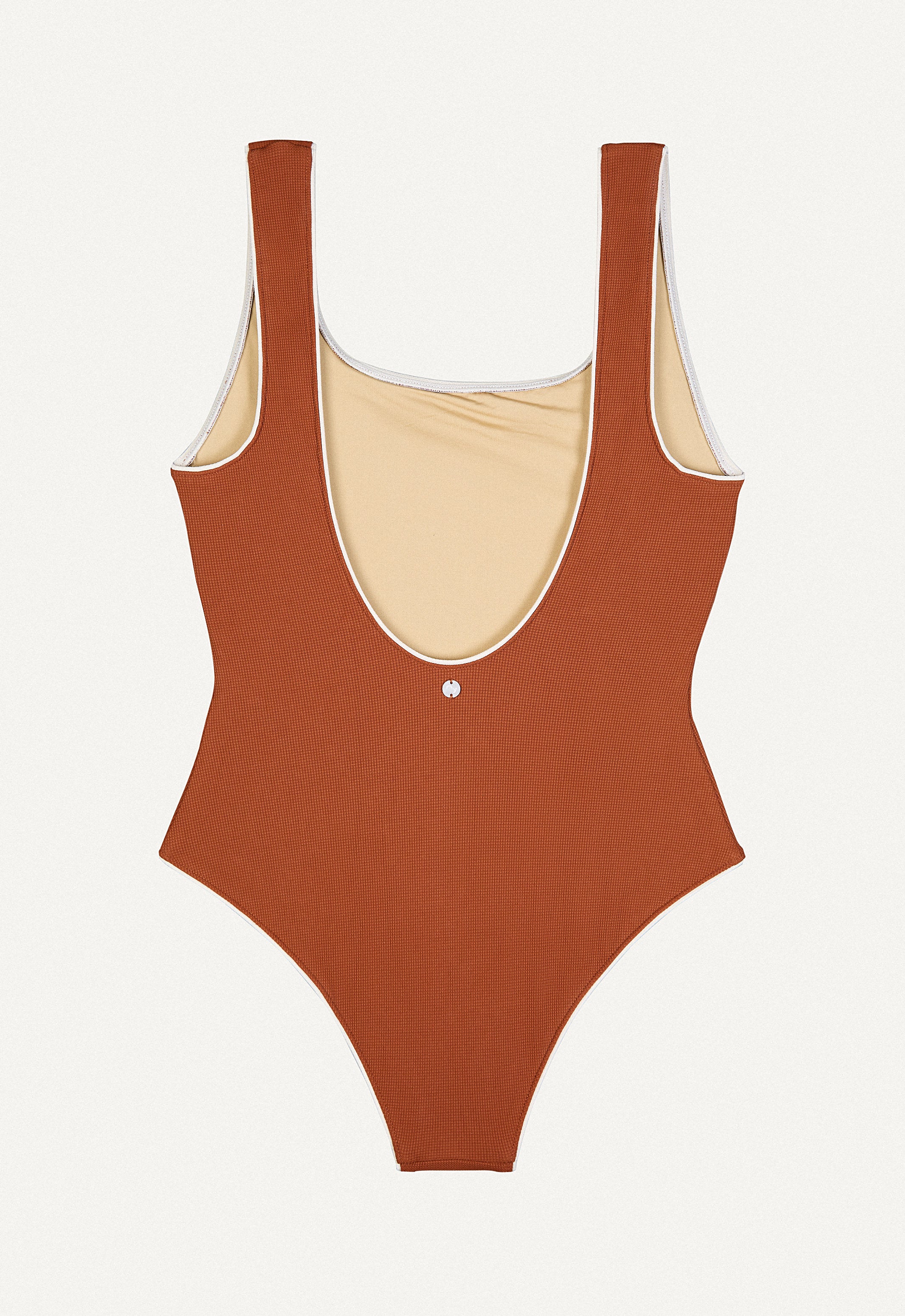 Swimsuit "Zephyr" in chestnut brown pique