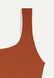 Swimsuit "Zephyr" in chestnut brown pique