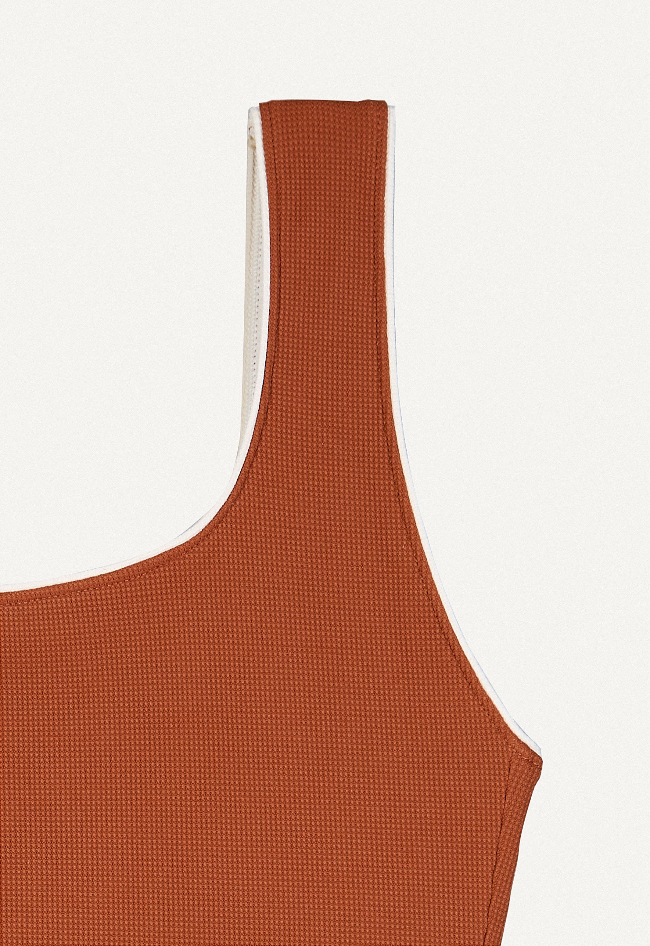 Swimsuit "Zephyr" in chestnut brown pique