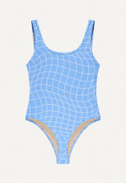 Badeanzug „Zephyr“ in Blue Pool Print Frottee