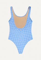 Badeanzug „Zephyr“ in Blue Pool Print Frottee