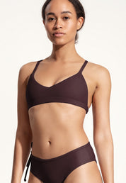 Surf Bikini Oberteil „Dace“ in Auberginenviolett