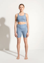 Yoga Oberteil „Mica“ in Blau gerippt 2