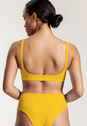 Bikini Oberteil „Vento“ in Sonnengelb gerippt -m-t