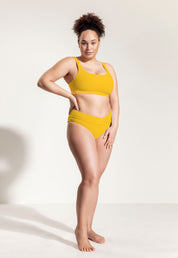 Bikini Oberteil „Vento“ in Sonnengelb gerippt -t-t