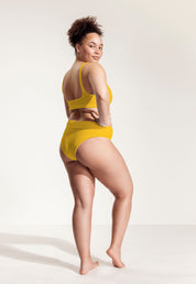 Bikini Oberteil „Vento“ in Sonnengelb gerippt -t-t