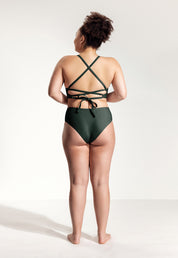 Surf Bikini Hose „Fugu“ in Nachtgrün 3