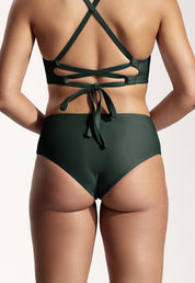 Surf Bikini Hose „Fugu“ in Nachtgrün 4