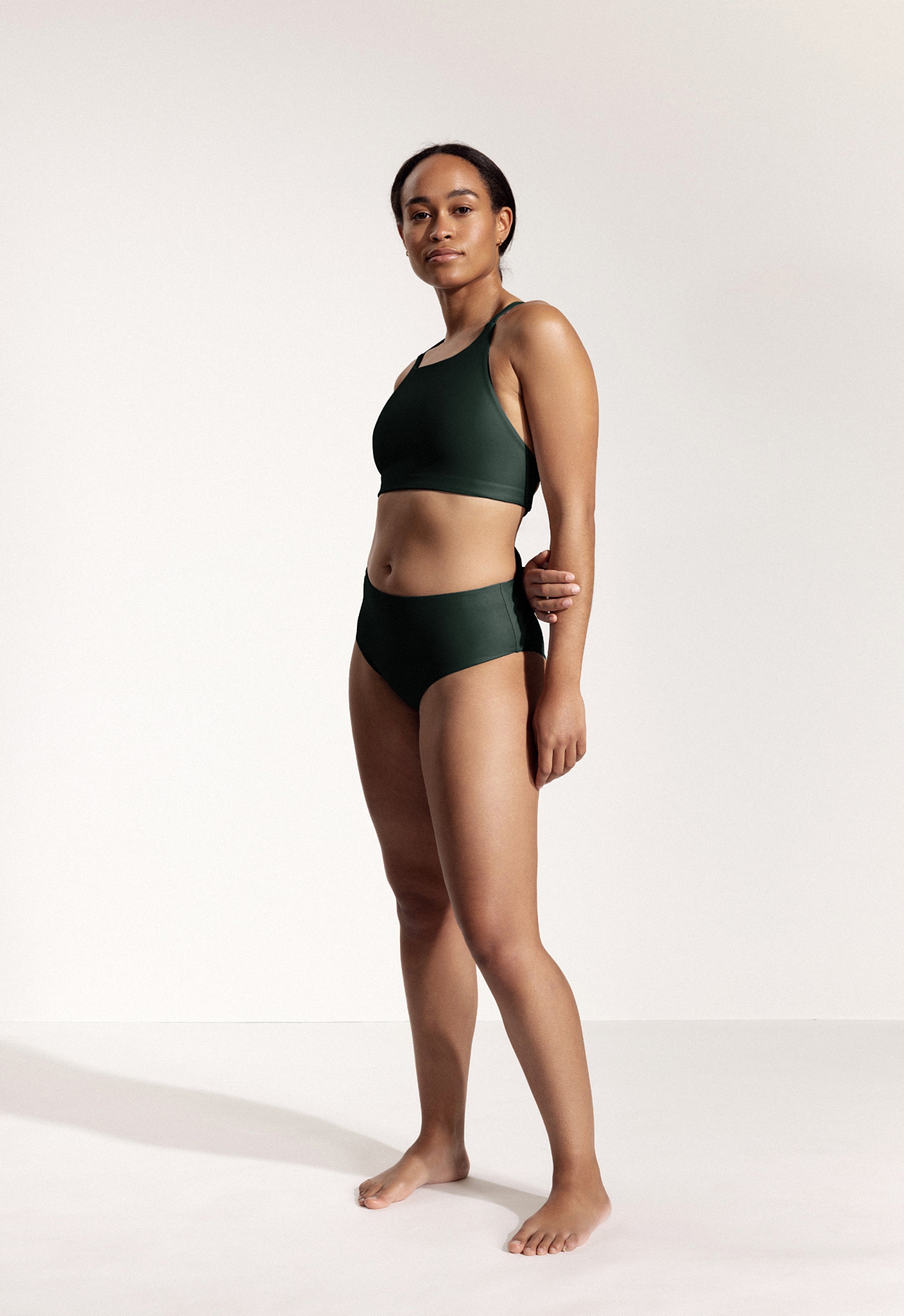 Surf Bikini Hose „Fugu“ in Nachtgrün 5